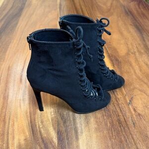 New York & Company Black Lace-Up Boots